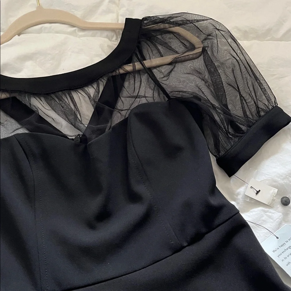 Black Sheer neckline sweetheart Dress aria montgomery in pretty little liars - Picture 5 of 11
